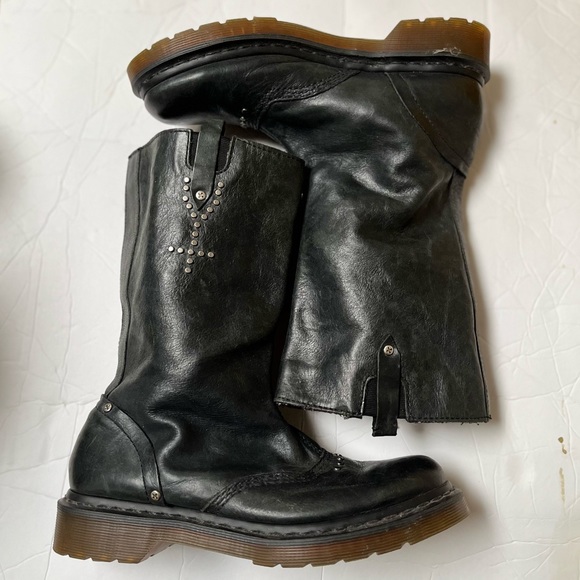 Dr Marten's Vintage RARE Boots Women's 9 Alexia Mid Calf Black Leather - Picture 3 of 11